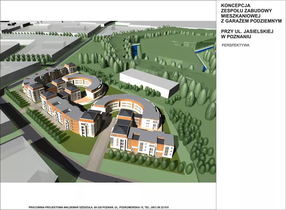 Osiedle w rejonie Fortu VI, przy ul. Jasielskiej w Poznaniu pierwsza koncepcja zabudowy 2