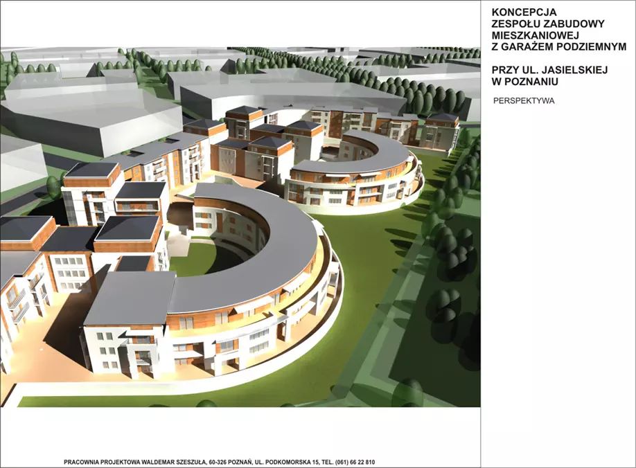 Osiedle w rejonie Fortu VI, przy ul. Jasielskiej w Poznaniu pierwsza koncepcja zabudowy 3
