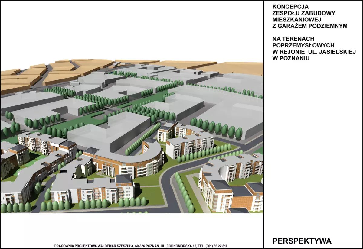 Osiedle w rejonie Fortu VI, przy ul. Jasielskiej w Poznaniu pierwsza koncepcja zabudowy 5