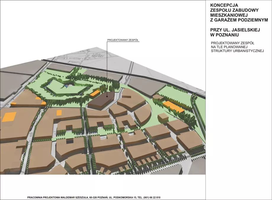 Osiedle w rejonie Fortu VI, przy ul. Jasielskiej w Poznaniu pierwsza koncepcja zabudowy 6