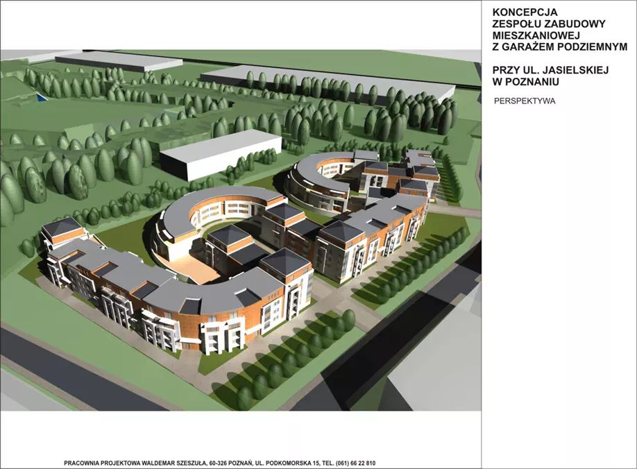 Osiedle w rejonie Fortu VI, przy ul. Jasielskiej w Poznaniu pierwsza koncepcja zabudowy 7