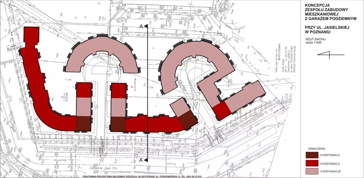 Osiedle w rejonie Fortu VI, przy ul. Jasielskiej w Poznaniu pierwsza koncepcja zabudowy 10